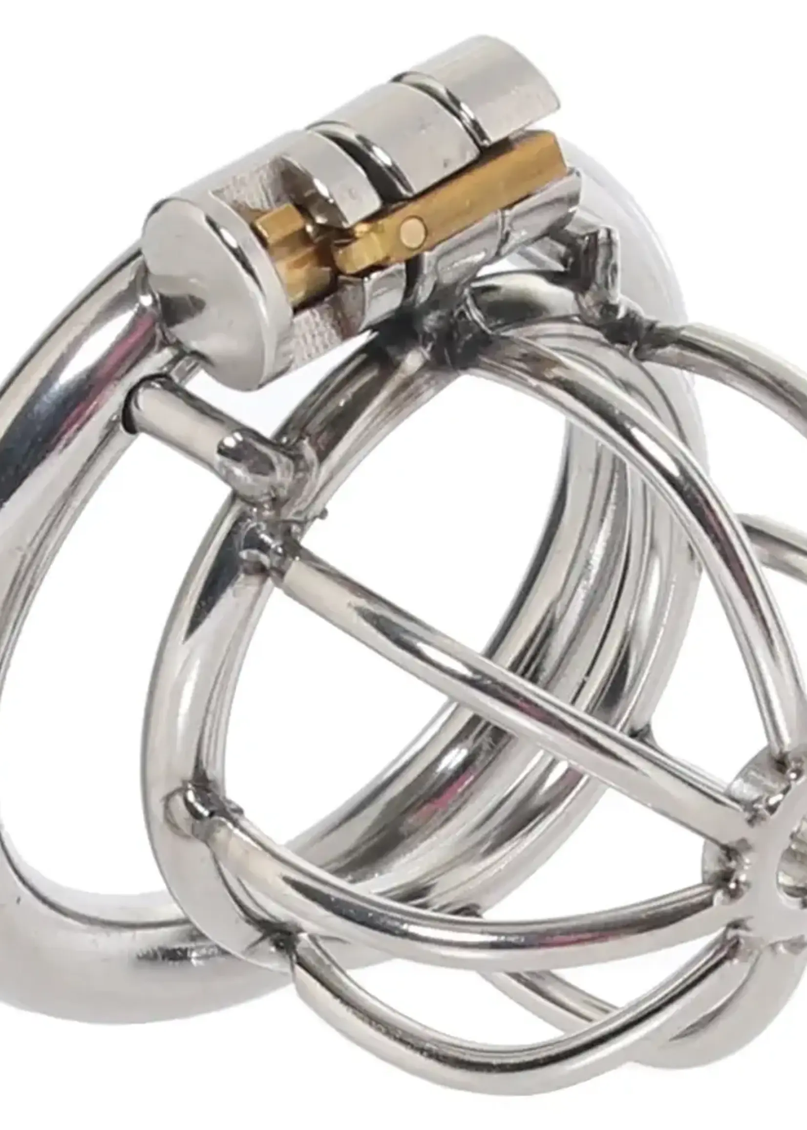 Electric Novelties Blue Line Little Cock Chastity Cage - Stainless Steel