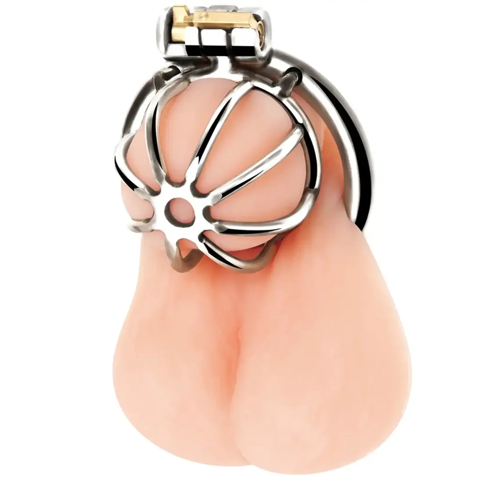 Electric Novelties Blue Line Little Cock Chastity Cage - Stainless Steel