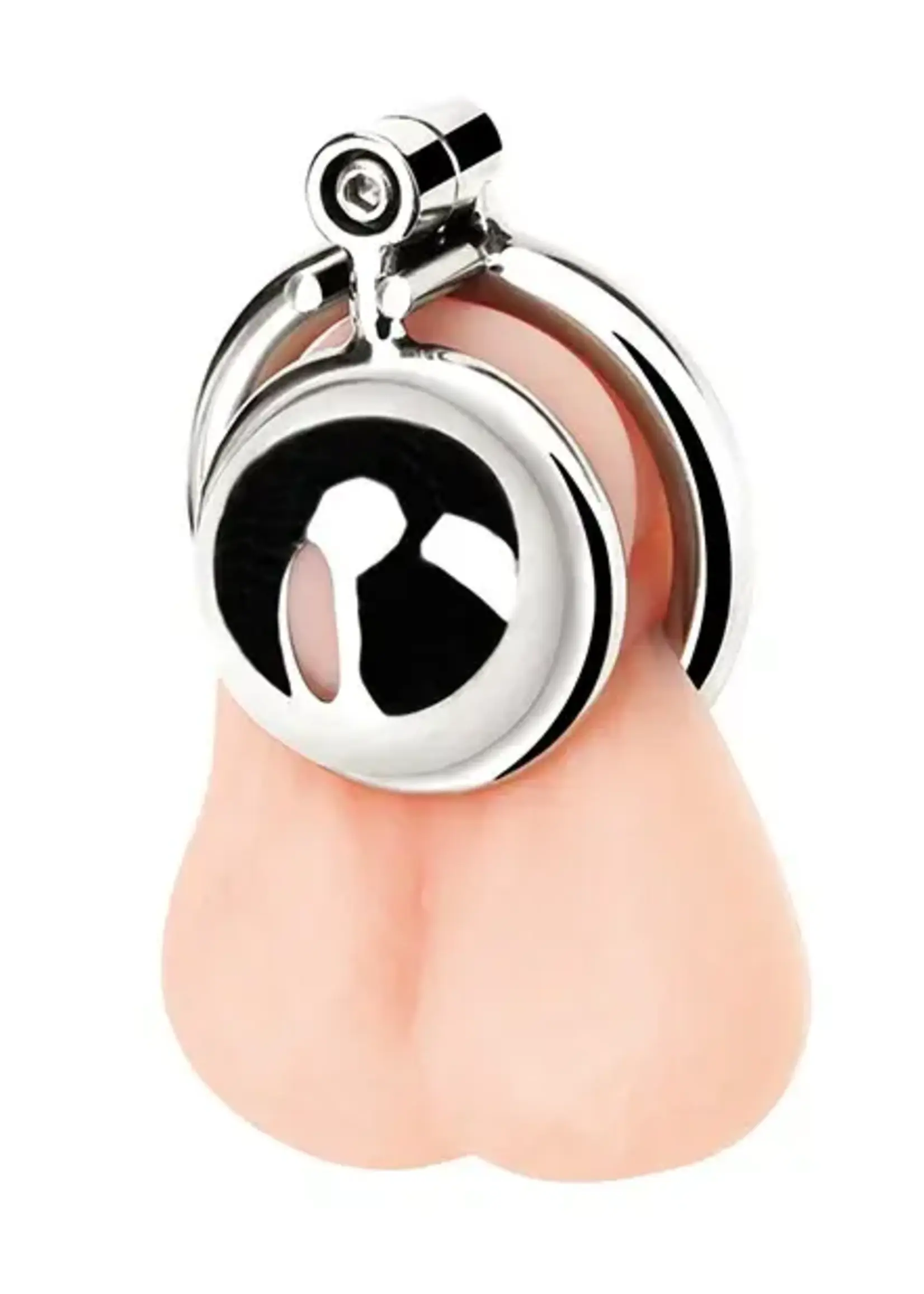 Electric Novelties Blue Line Mini Cock Micro Chastity Cage - Stainless Steel