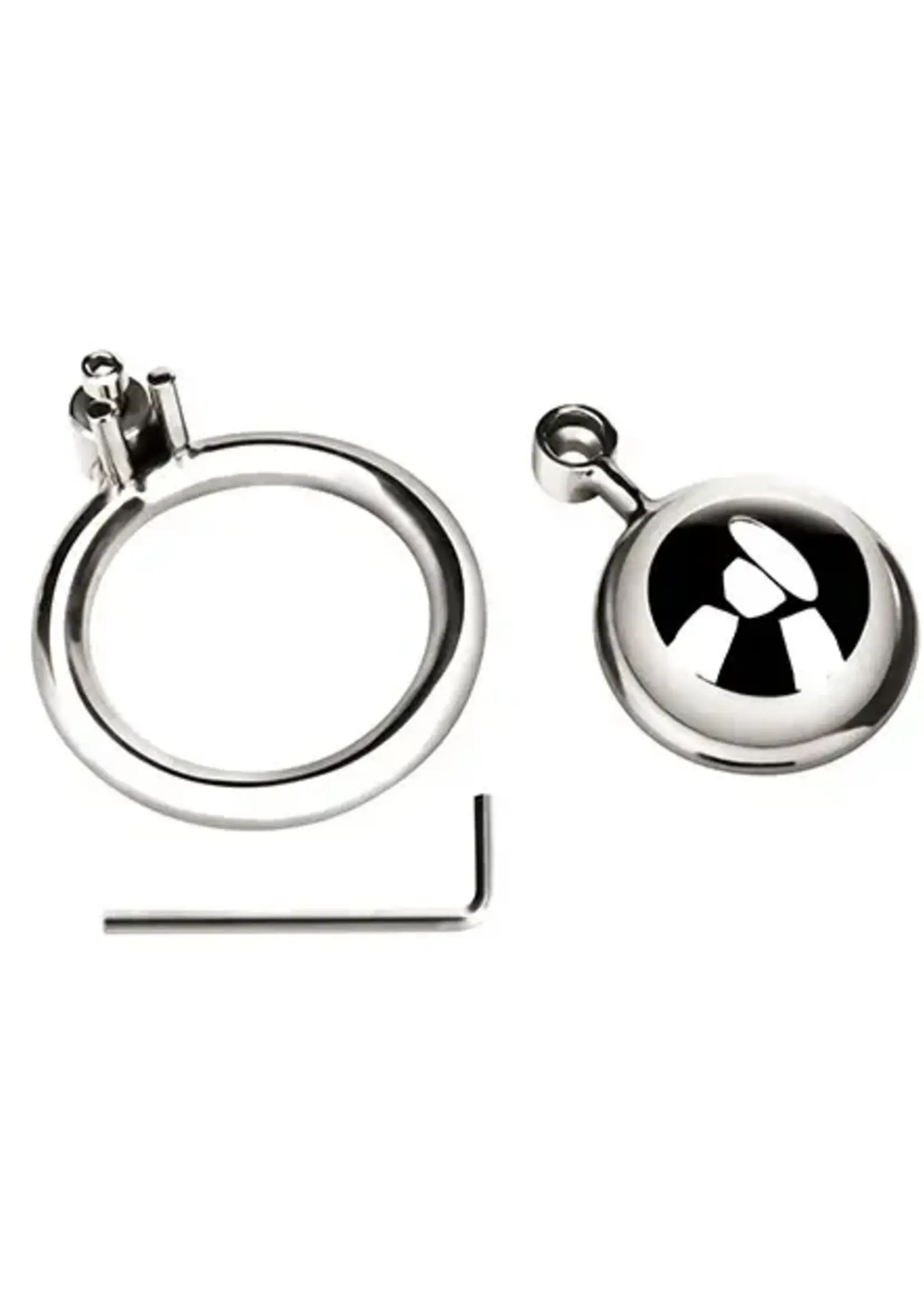 Electric Novelties Blue Line Mini Cock Micro Chastity Cage - Stainless Steel
