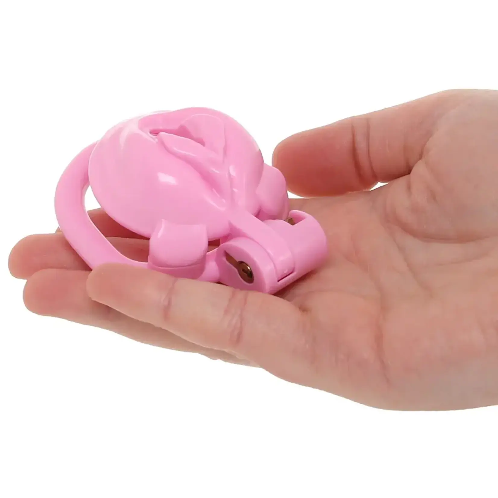 Blue Line Bitchboy Degrading Mini Chastity Cage With Pussy Shape
