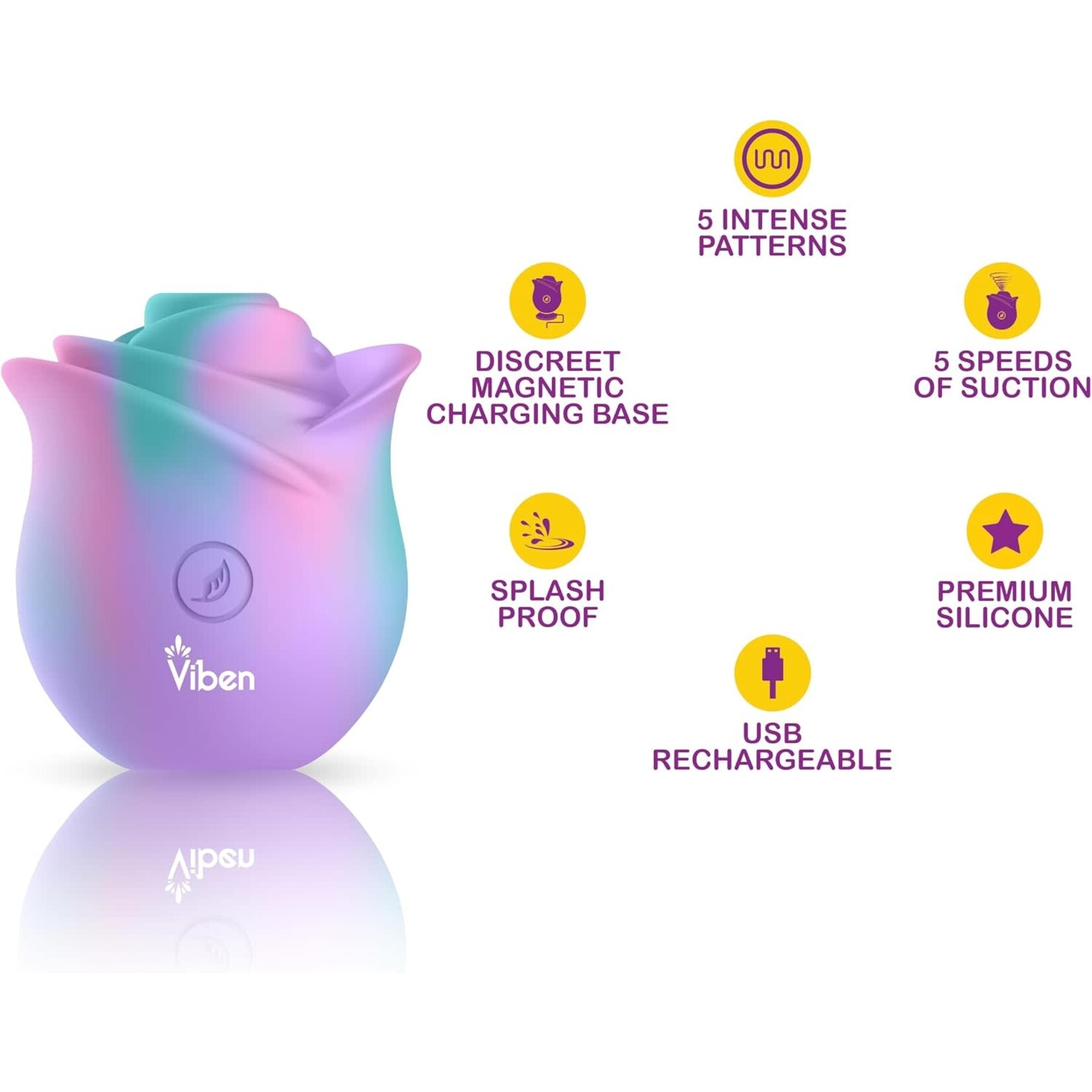 Viben Zen Rose - Handheld Rose Clitoral and Nipple Stimulator