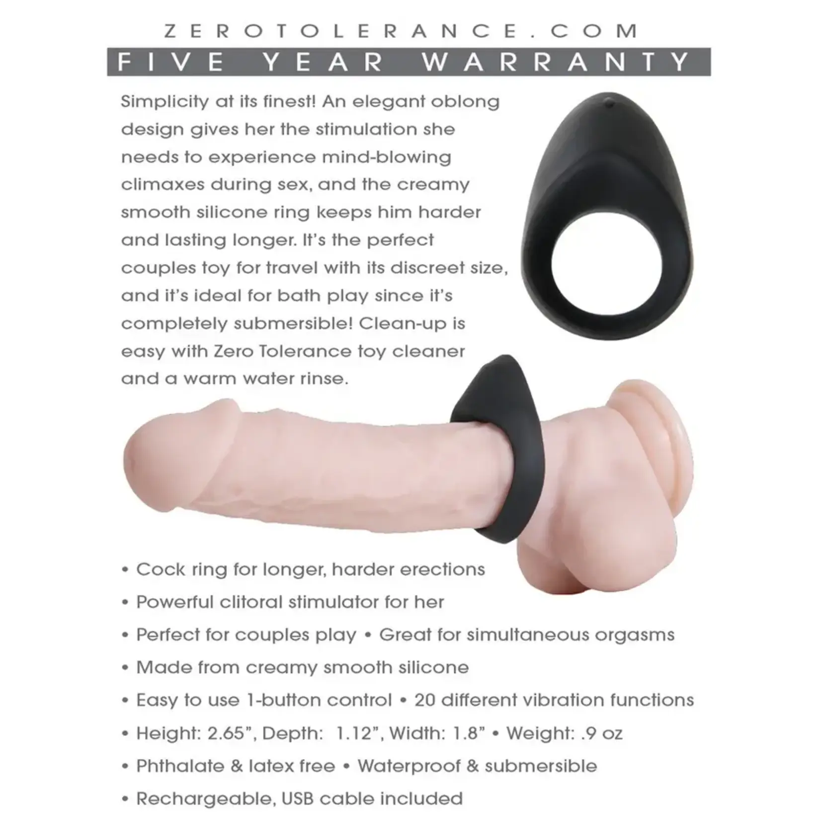 Evolved Novelties Night Rider Cock Ring Black