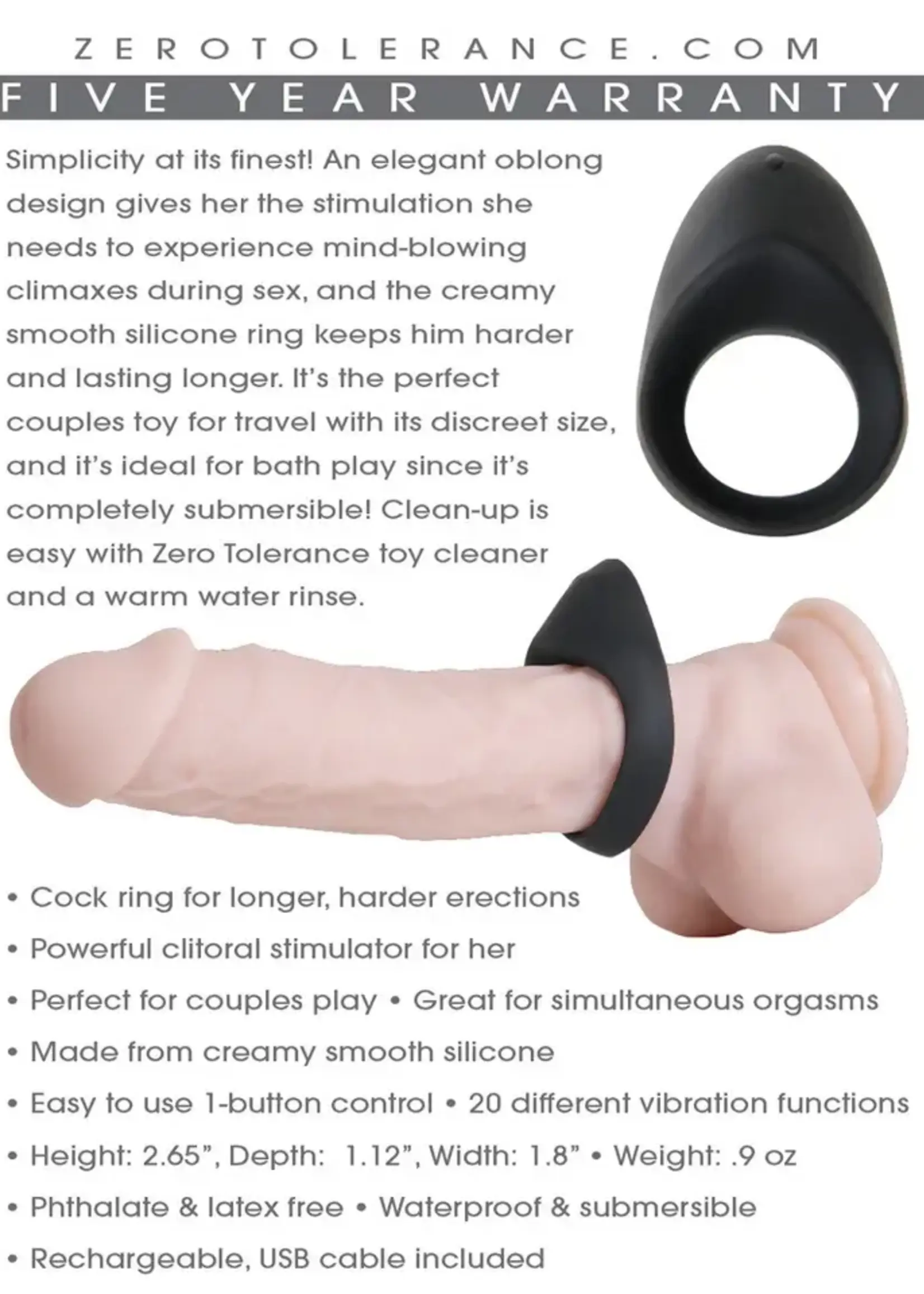 Evolved Novelties Night Rider Cock Ring Black