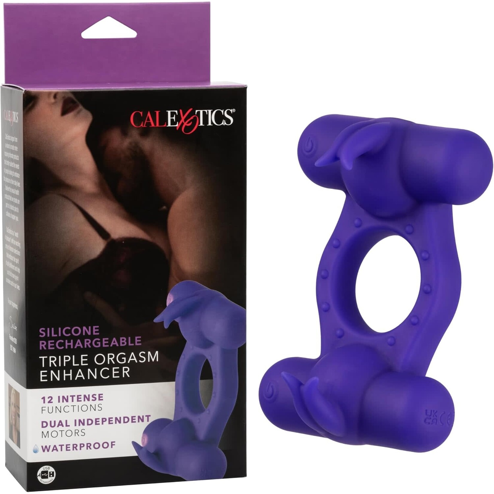 Calexotics Silicone Rechargeable Triple Orgasm Enhancer - Purple