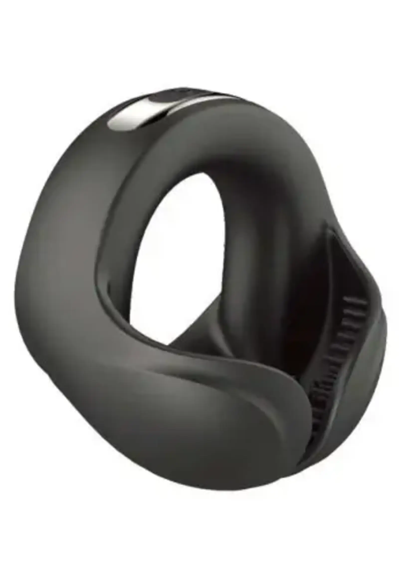 NassToys CockPower Scrotum Hugger Rechargeable Silicone Cock Ring- Black