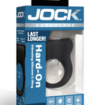 Curve Toys Jock Hard-On Vibrating Rechargeable Silicone Cock Ring - Black