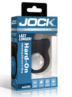 Curve Toys Jock Hard-On Vibrating Rechargeable Silicone Cock Ring - Black