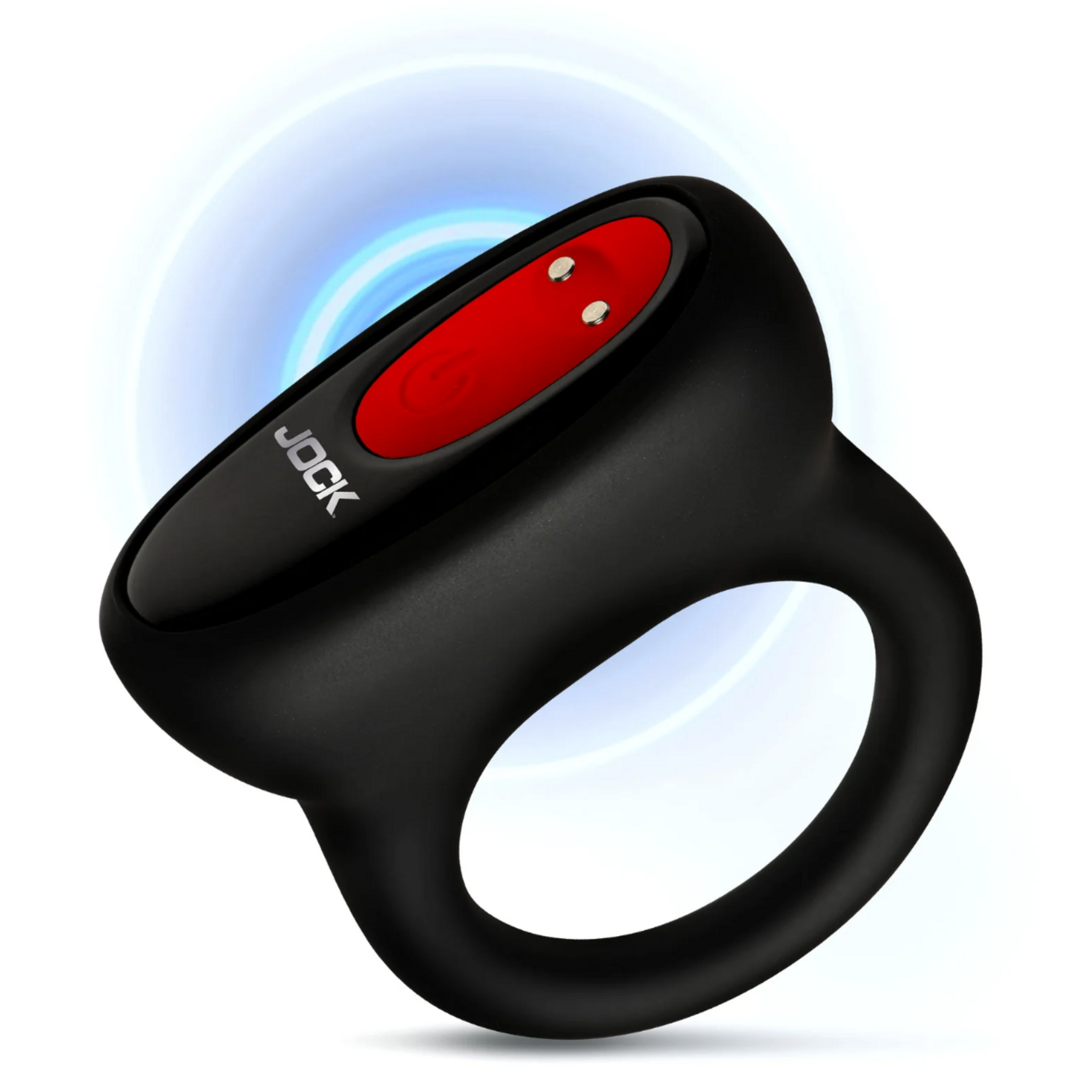 Curve Toys Jock Hard-On Vibrating Rechargeable Silicone Cock Ring - Black