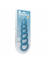 Shots Levelz Shots Levelz Classic Silicone Cock Ring Set of 6 All Sizes - Teal