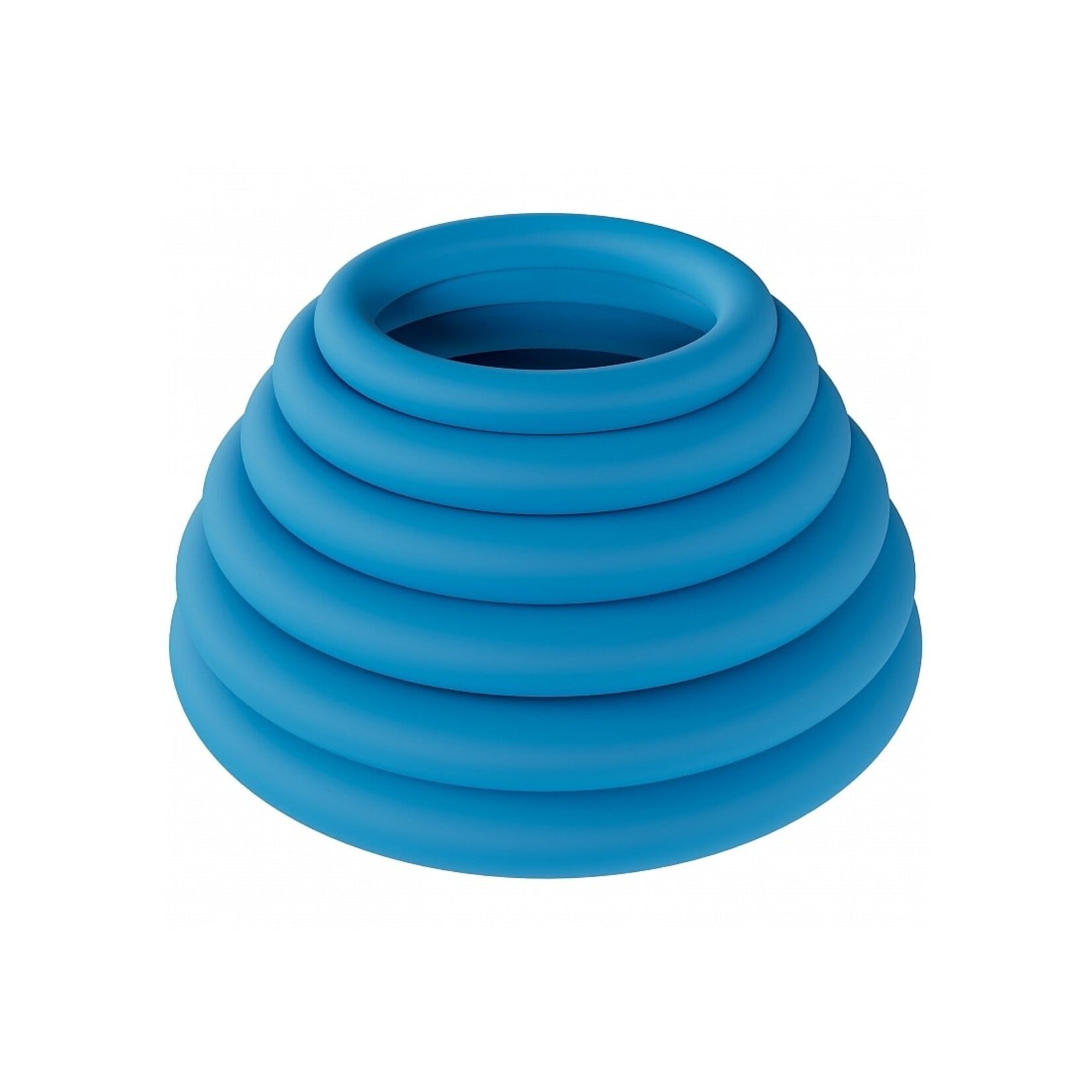 Shots Levelz Shots Levelz Classic Silicone Cock Ring Set of 6 All Sizes - Teal