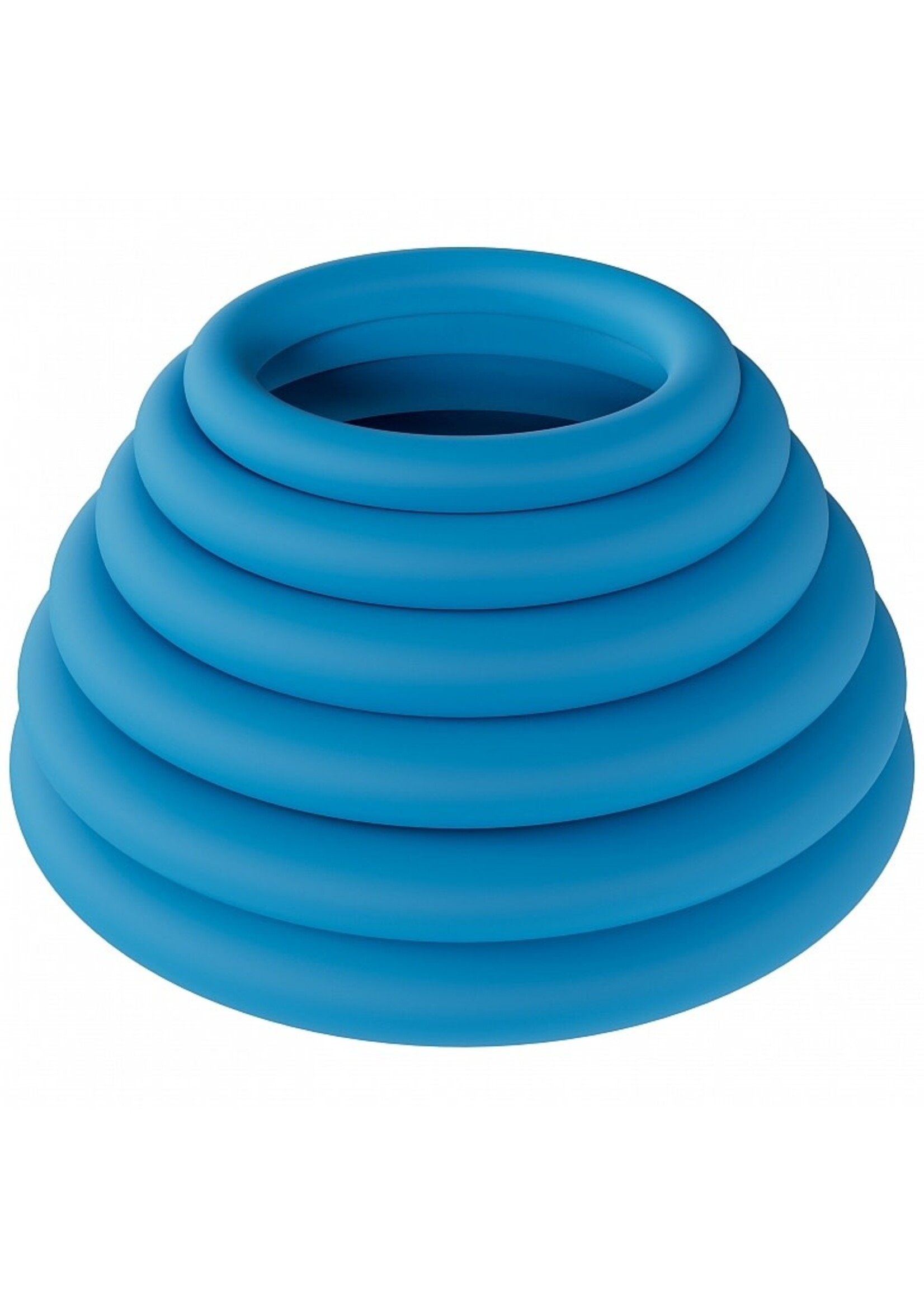 Shots Levelz Shots Levelz Classic Silicone Cock Ring Set of 6 All Sizes - Teal