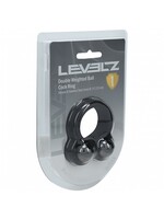 Shots Levelz Levelz Liquid Silicone Double Weighted Ball Cock Ring Black