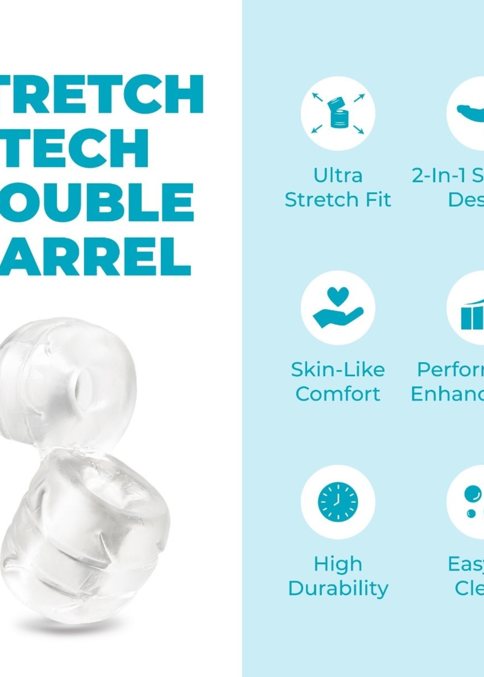 B-Vibe b-Vibe Stretch-Tech Double Barrel Ultra Stretchy Cock Ring & Ball Stretcher