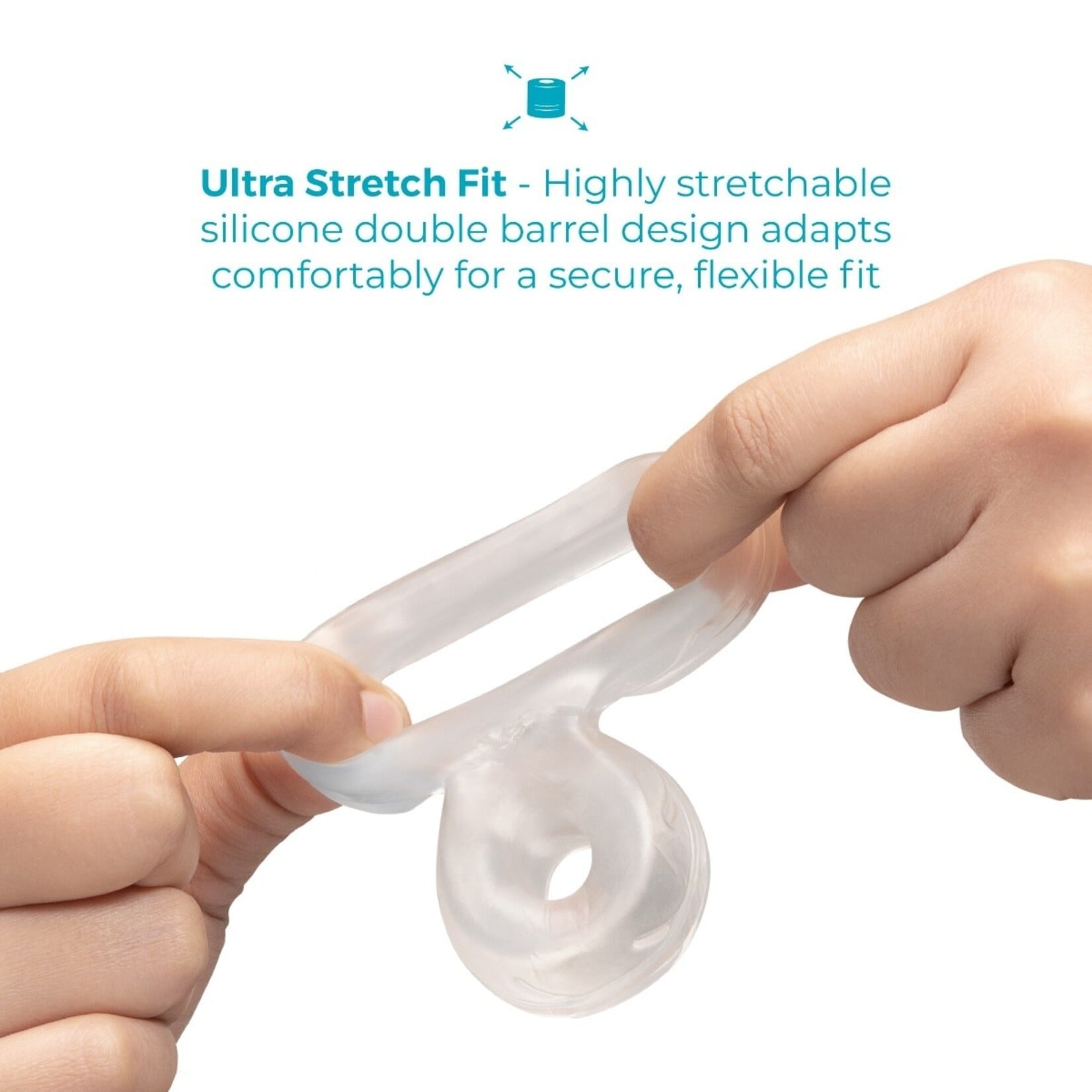 B-Vibe b-Vibe Stretch-Tech Double Barrel Ultra Stretchy Cock Ring & Ball Stretcher
