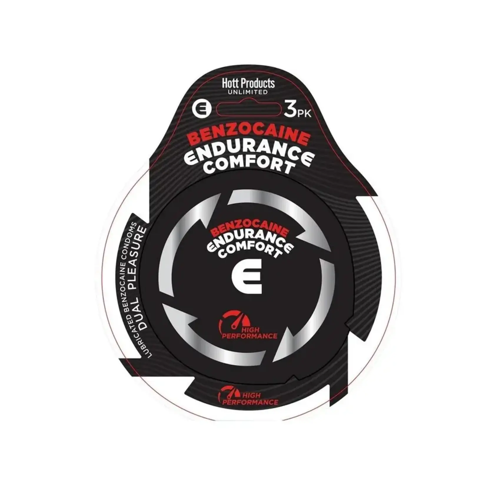 HOTT PRODUCTS Endurance Comfort Benzocaine Condoms 3Pk.