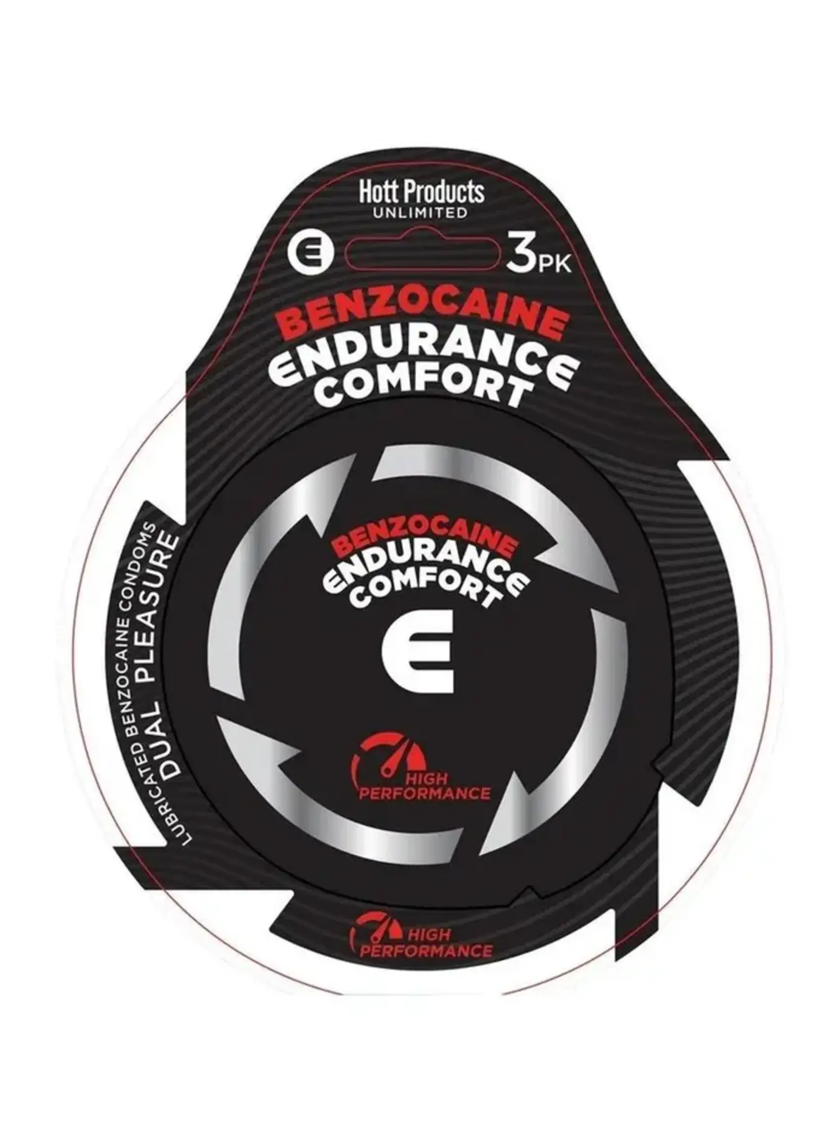 HOTT PRODUCTS Endurance Comfort Benzocaine Condoms 3Pk.
