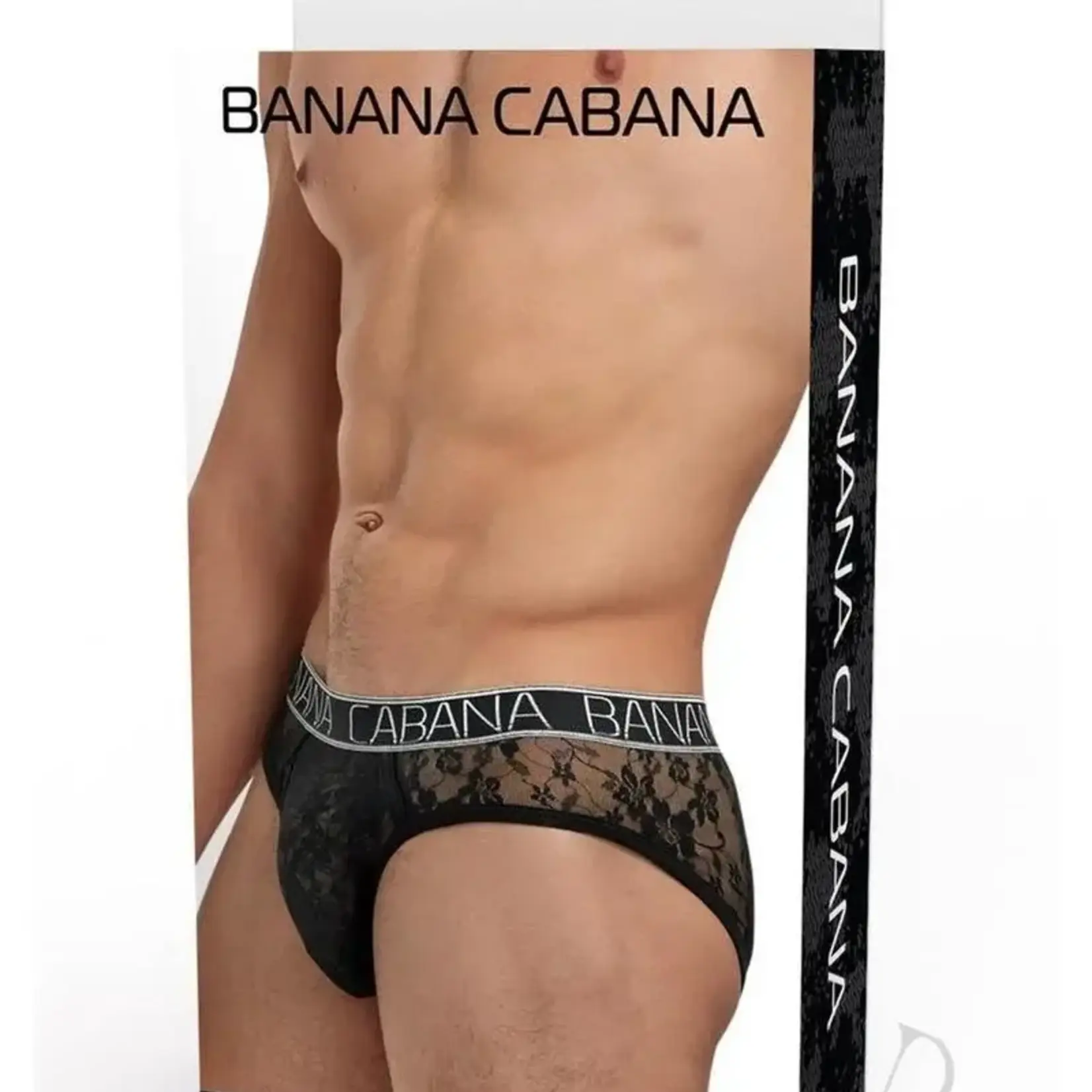 Boyztown Collective Banana Cabana Lace Nights Low Rise Brief - Black