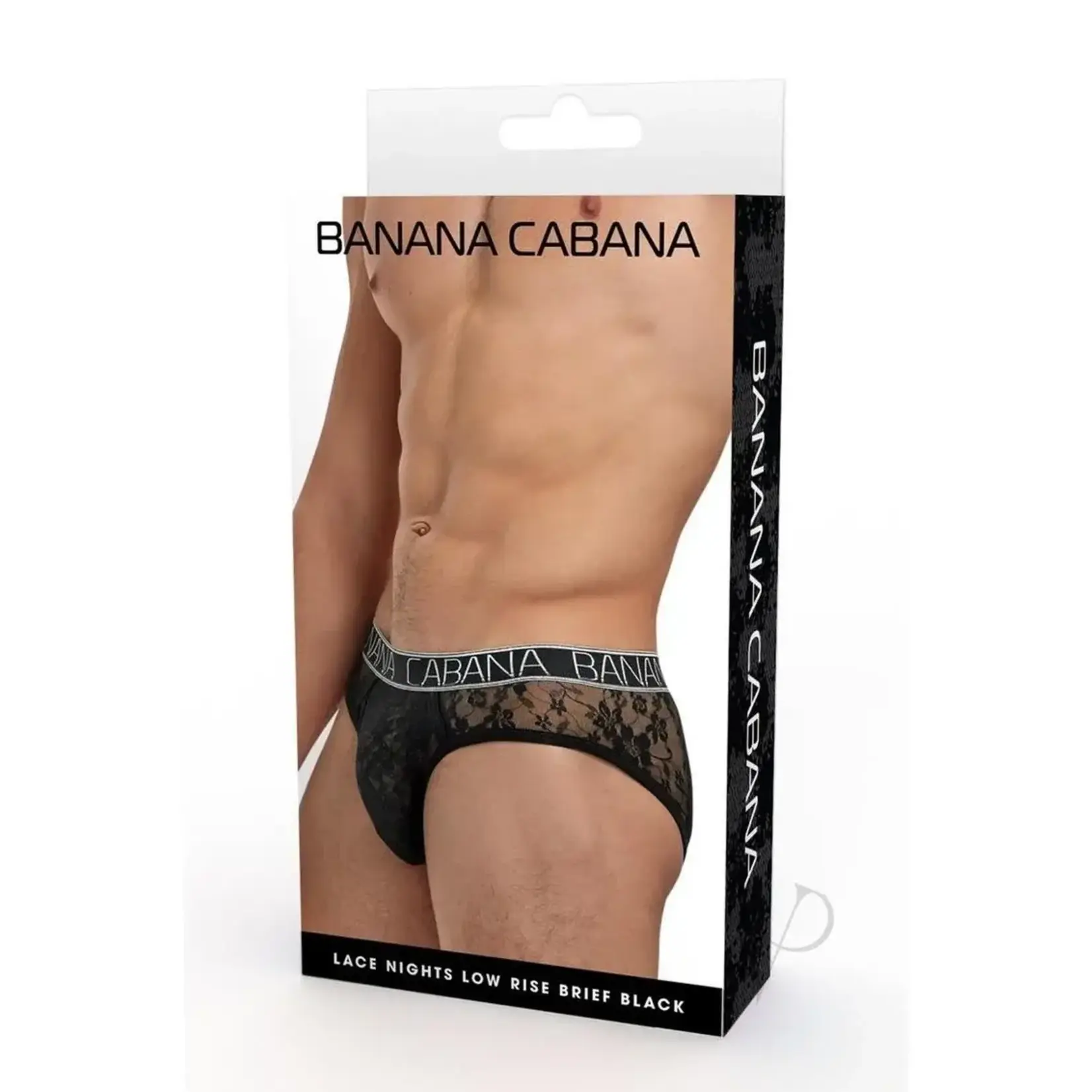 Boyztown Collective Banana Cabana Lace Nights Low Rise Brief - Black