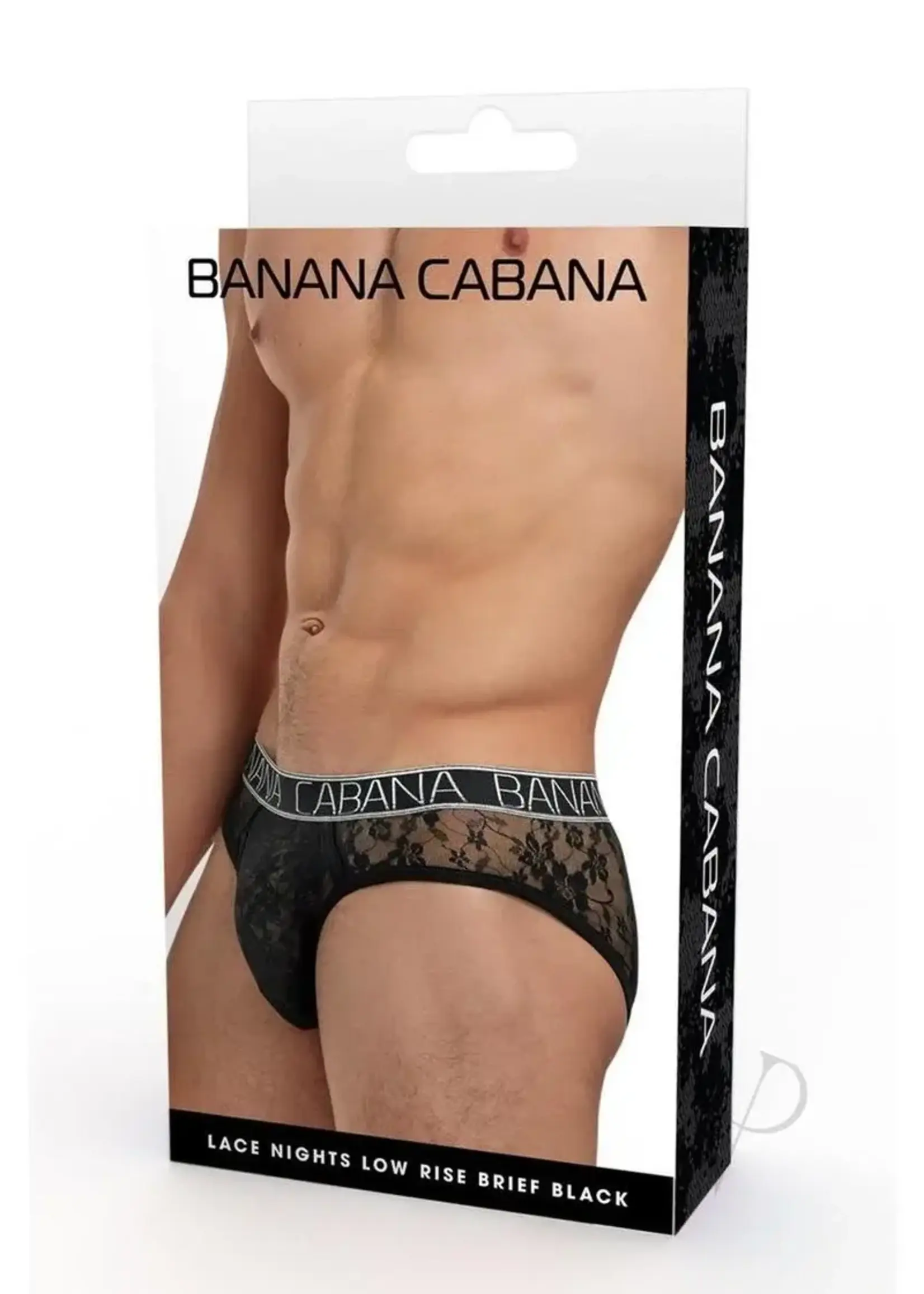 Boyztown Collective Banana Cabana Lace Nights Low Rise Brief - Black