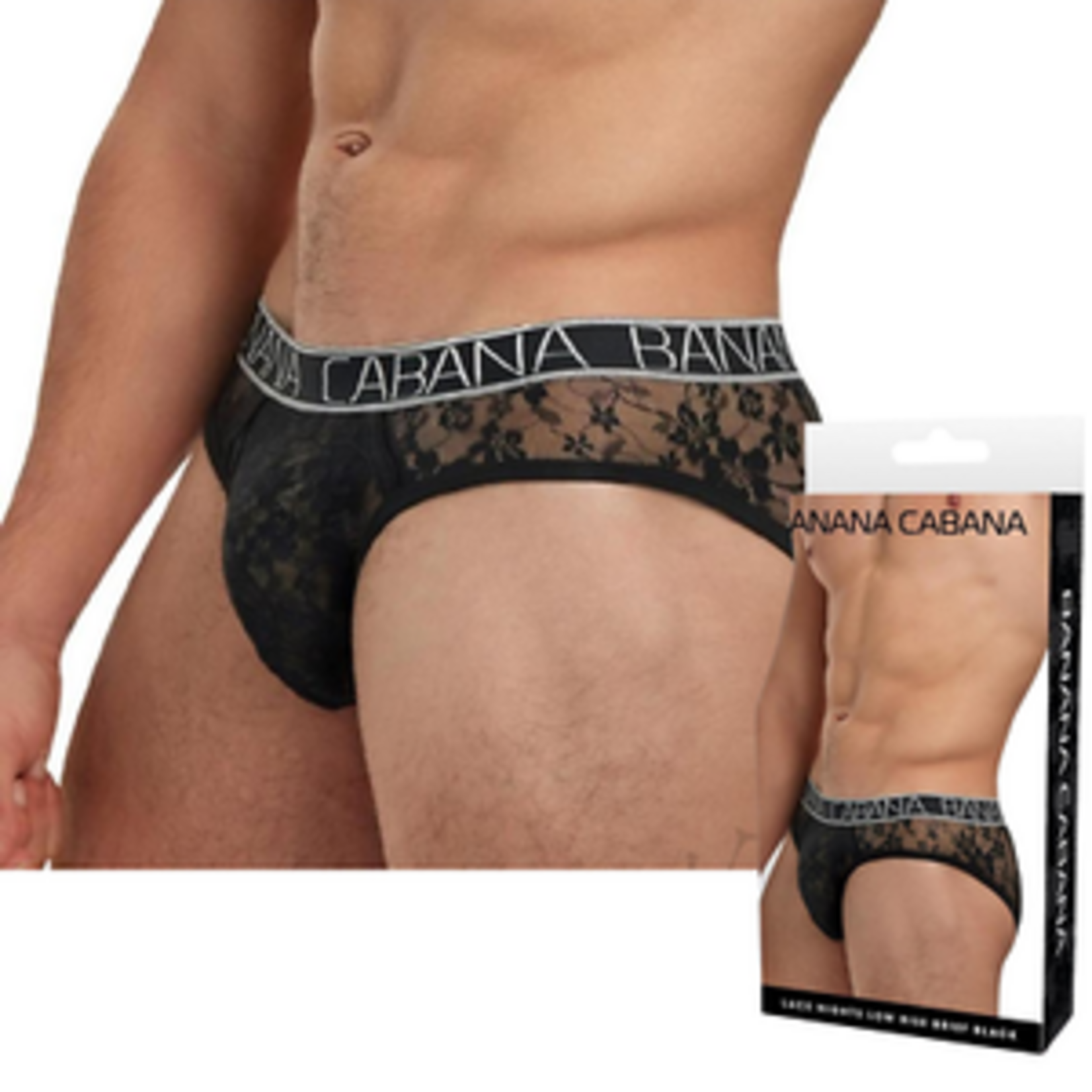 Boyztown Collective Banana Cabana Lace Nights Low Rise Brief - Black