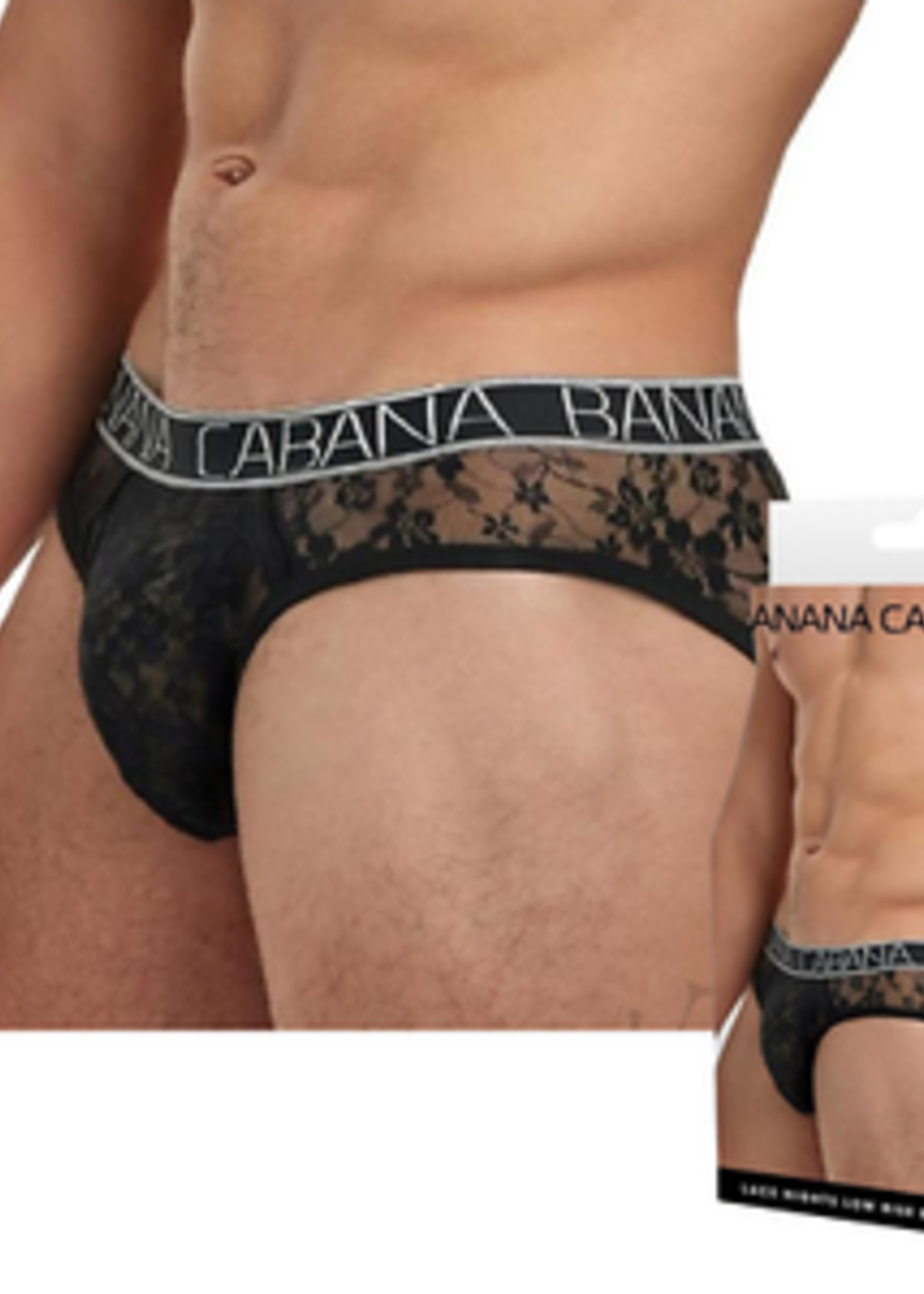 Boyztown Collective Banana Cabana Lace Nights Low Rise Brief - Black