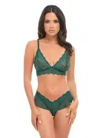 Oh La La Cheri Alessia Soft Cup Lace & Mesh 2 pc Set w/Ruffle Details