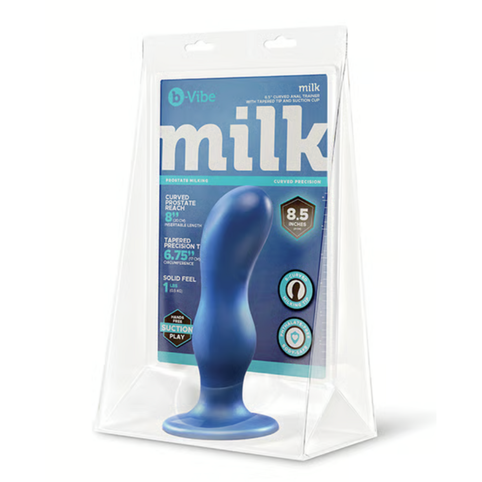 B-Vibe b-Vibe Milk 8.5" Curved Anal Trainer w/Tapered Tip & Suction Cup