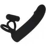 Gender X Gender X Full Swing Rechargeable Silicone Vibrating Dildo with Dual Cock Ring and Remote Control - Black