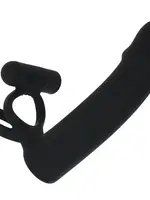 Gender X Gender X Full Swing Rechargeable Silicone Vibrating Dildo with Dual Cock Ring and Remote Control - Black