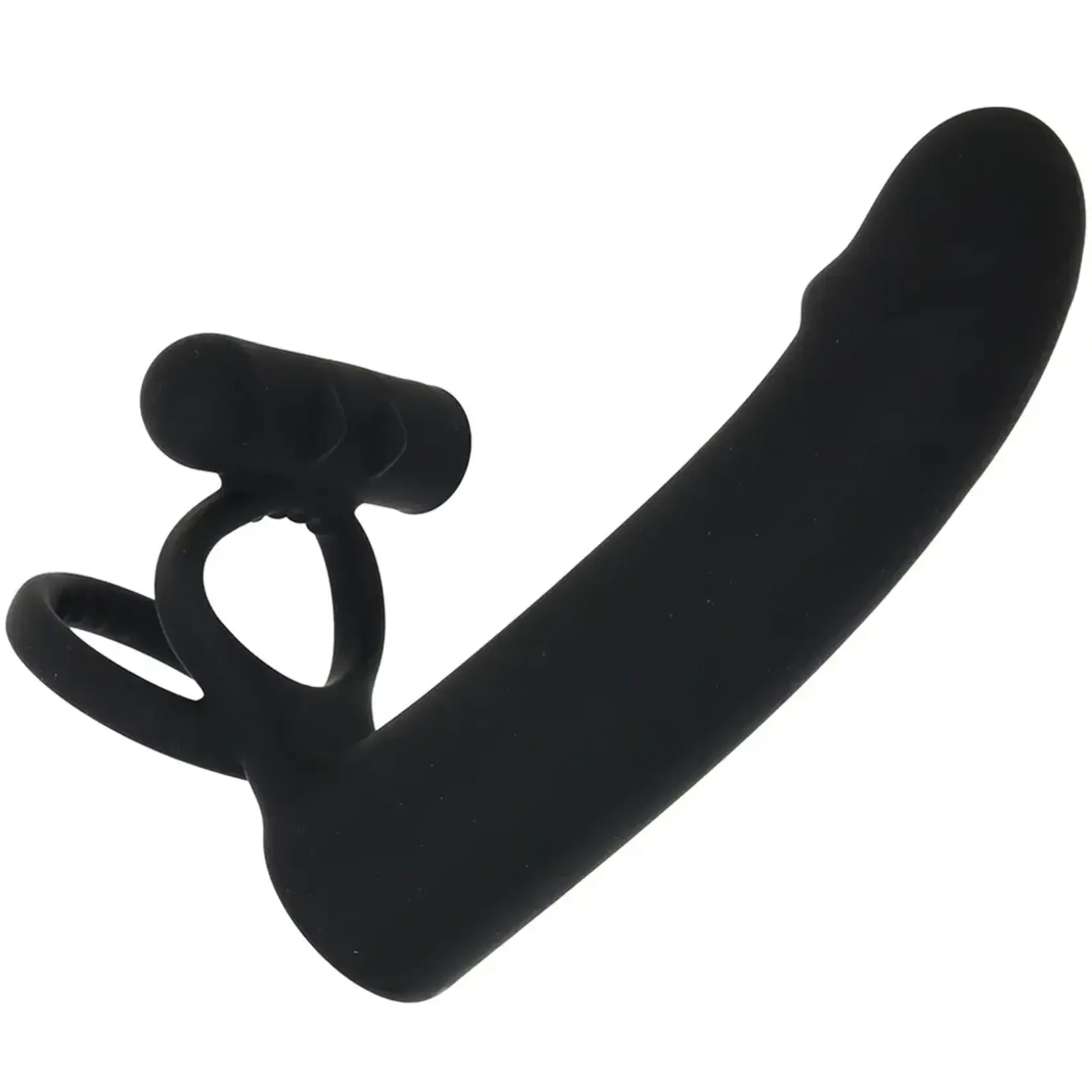 Gender X Gender X Full Swing Rechargeable Silicone Vibrating Dildo with Dual Cock Ring and Remote Control - Black