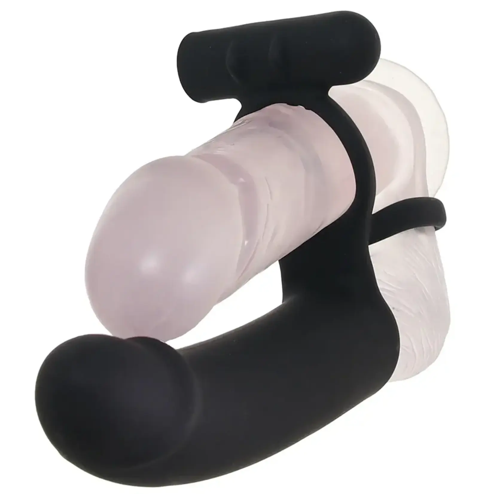 Gender X Gender X Full Swing Rechargeable Silicone Vibrating Dildo with Dual Cock Ring and Remote Control - Black