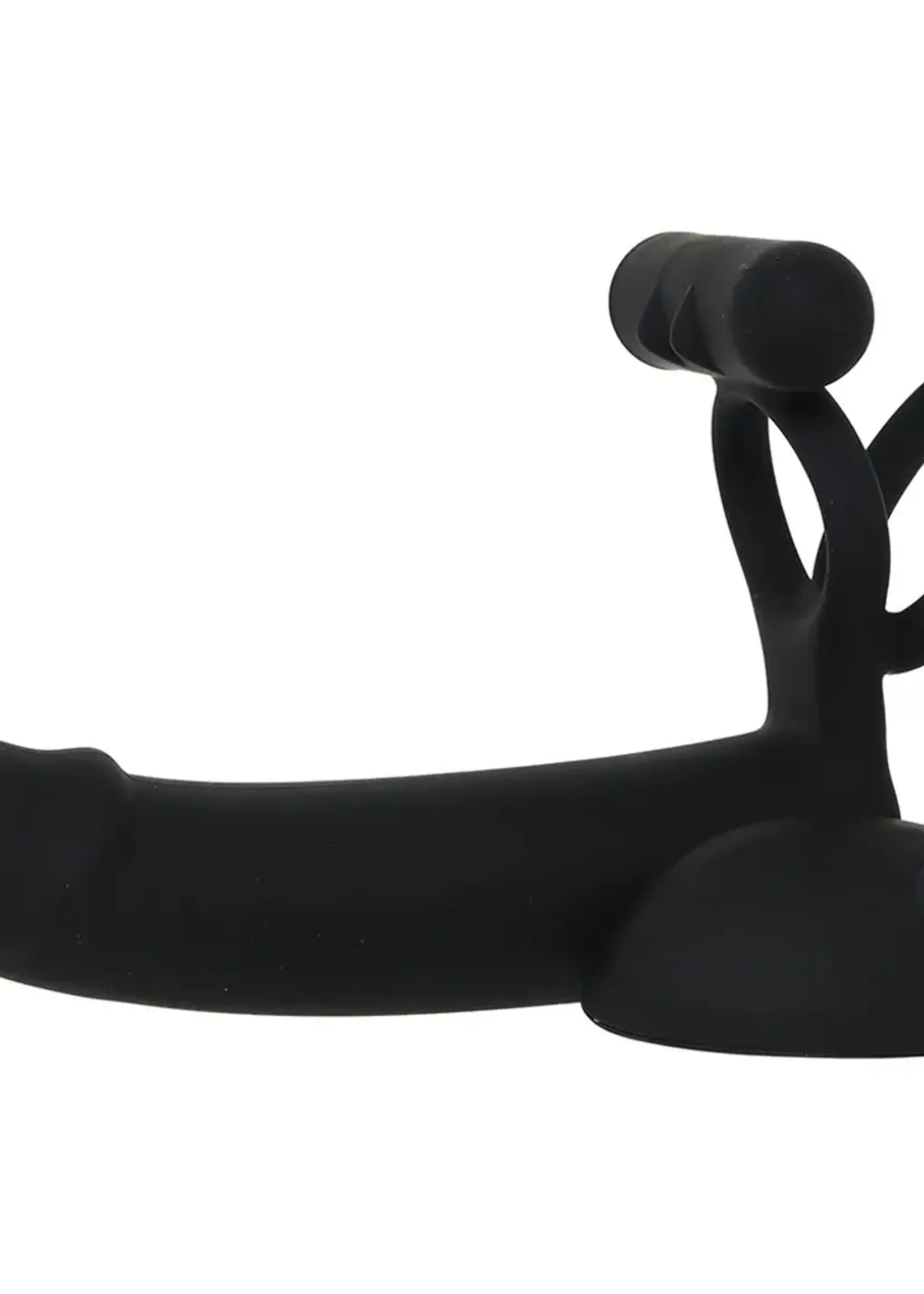 Gender X Gender X Full Swing Rechargeable Silicone Vibrating Dildo with Dual Cock Ring and Remote Control - Black