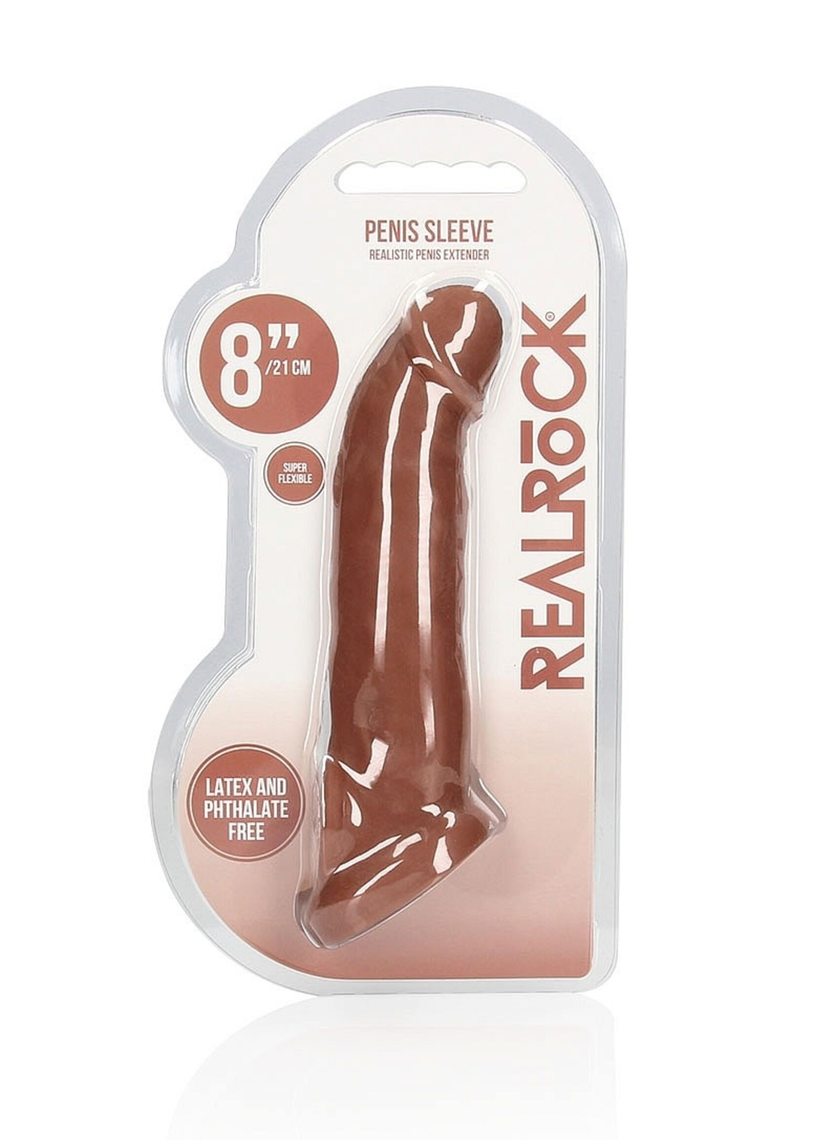 Shots RealRock RealRock Realistic Penis Sleeve 8in