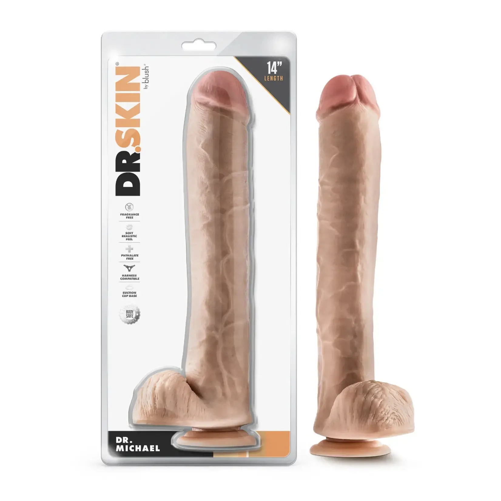 Blush Novelties Dr. Skin - Dr. Michael - 14 Inch Dildo With Balls