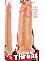 Icon Brands Triple Threat, 3 Cock Dildo - Vanilla