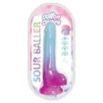 HOTT PRODUCTS Cotton Candy Sour Baller 7" Silicone Dildo Aqua/Purple
