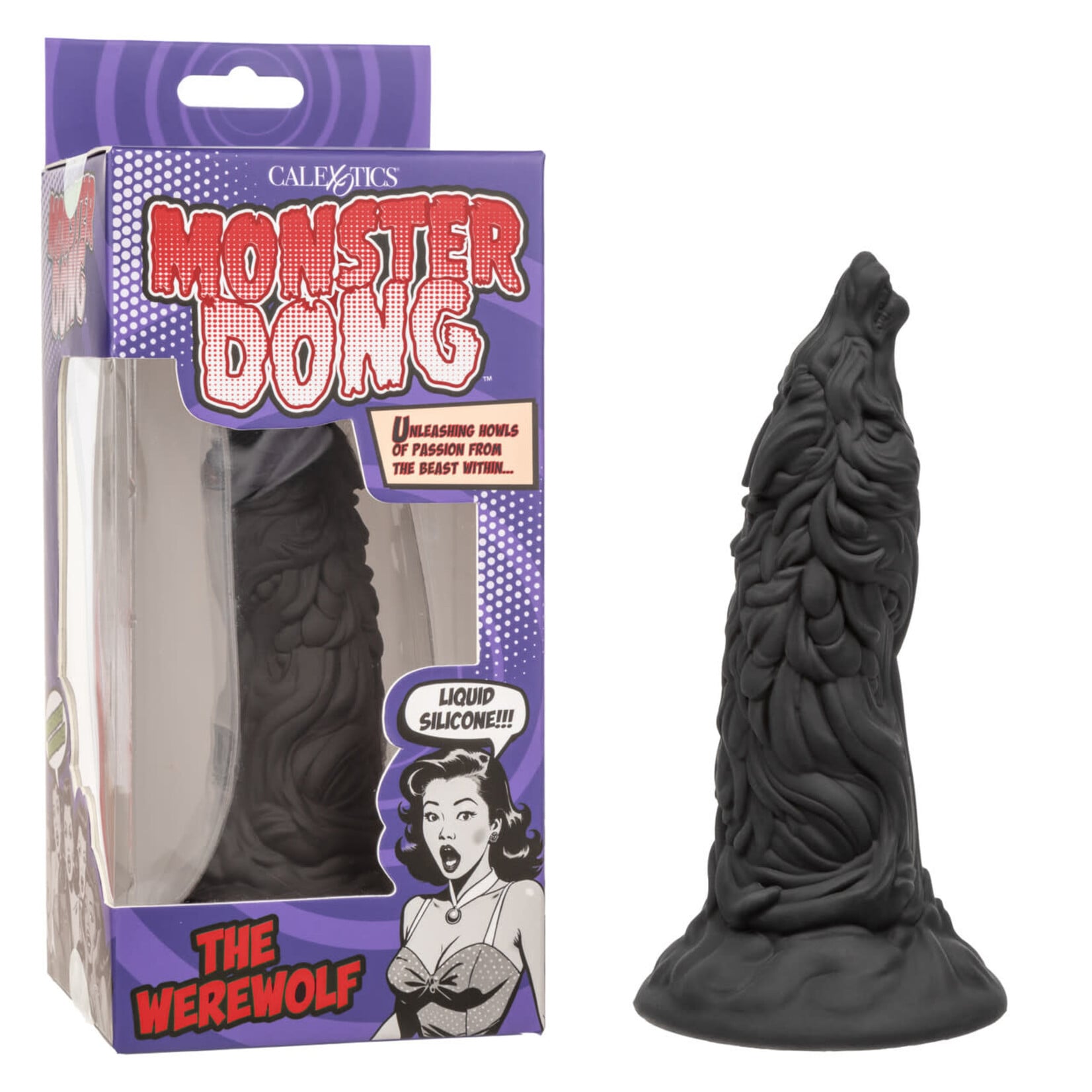 Calexotics Monster Dong The Werewolf Silicone Dildo 9in - Black