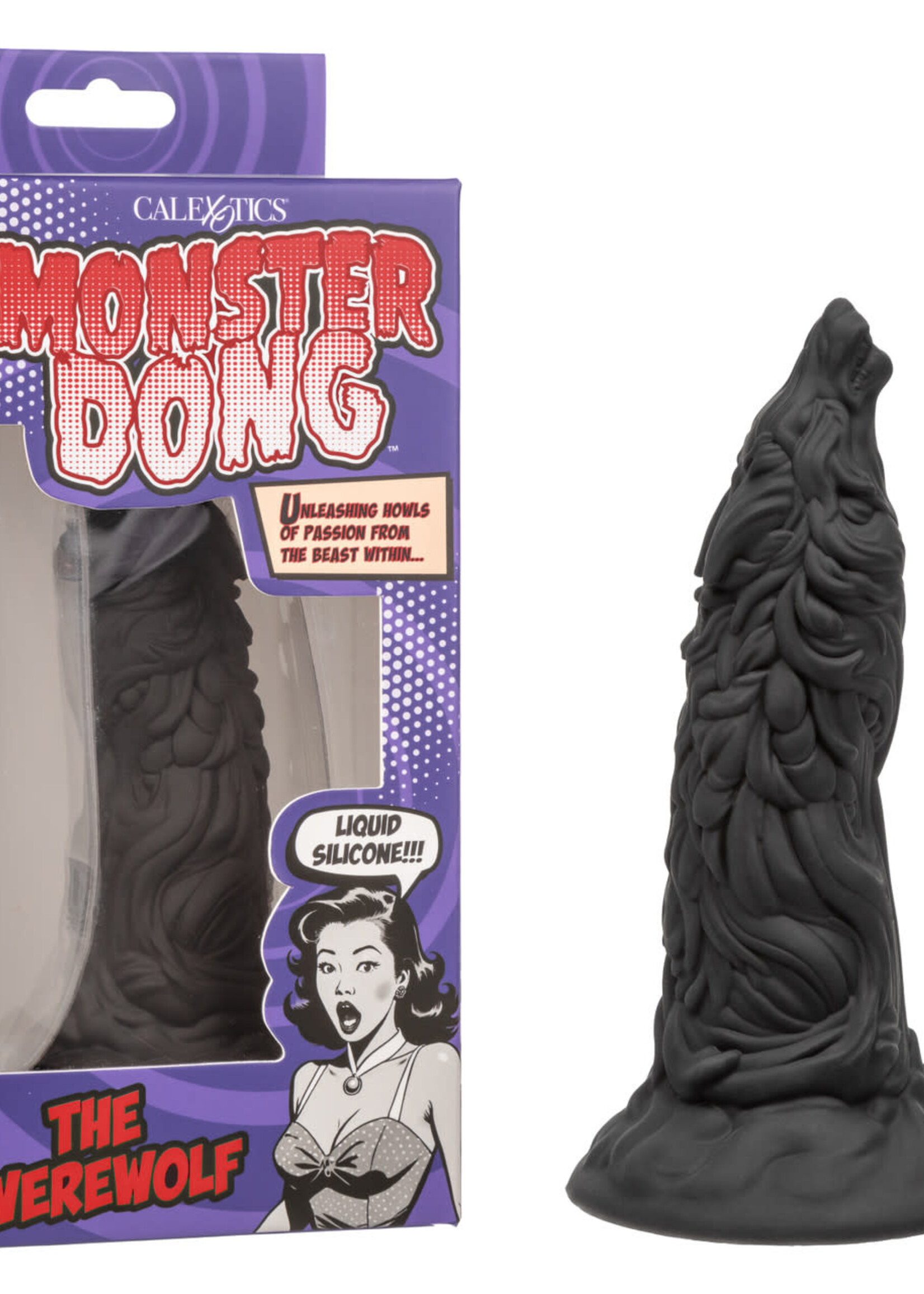 Calexotics Monster Dong The Werewolf Silicone Dildo 9in - Black