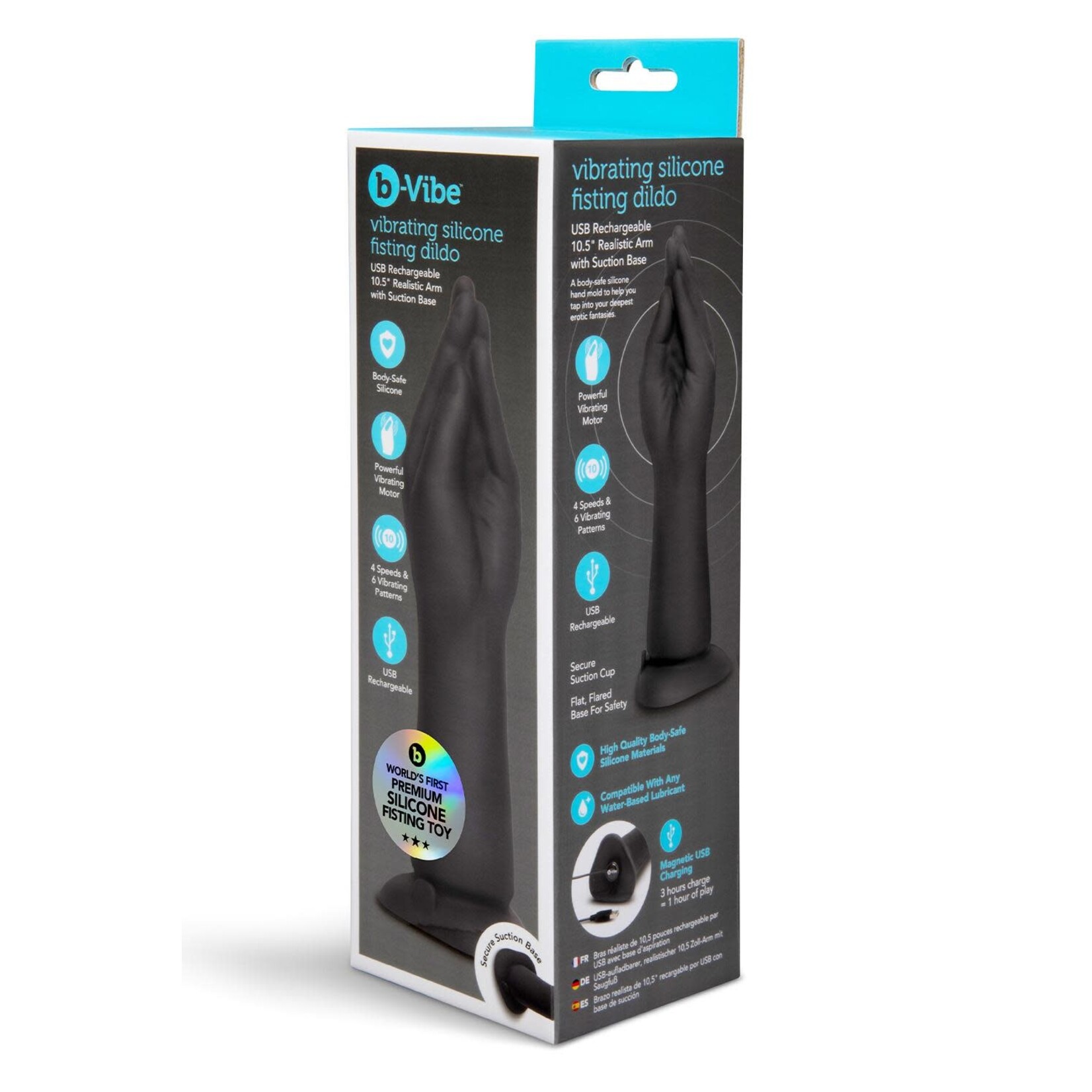 B-Vibe B-Vibe Vibrating Silicone Fisting Dildo - Chocolate