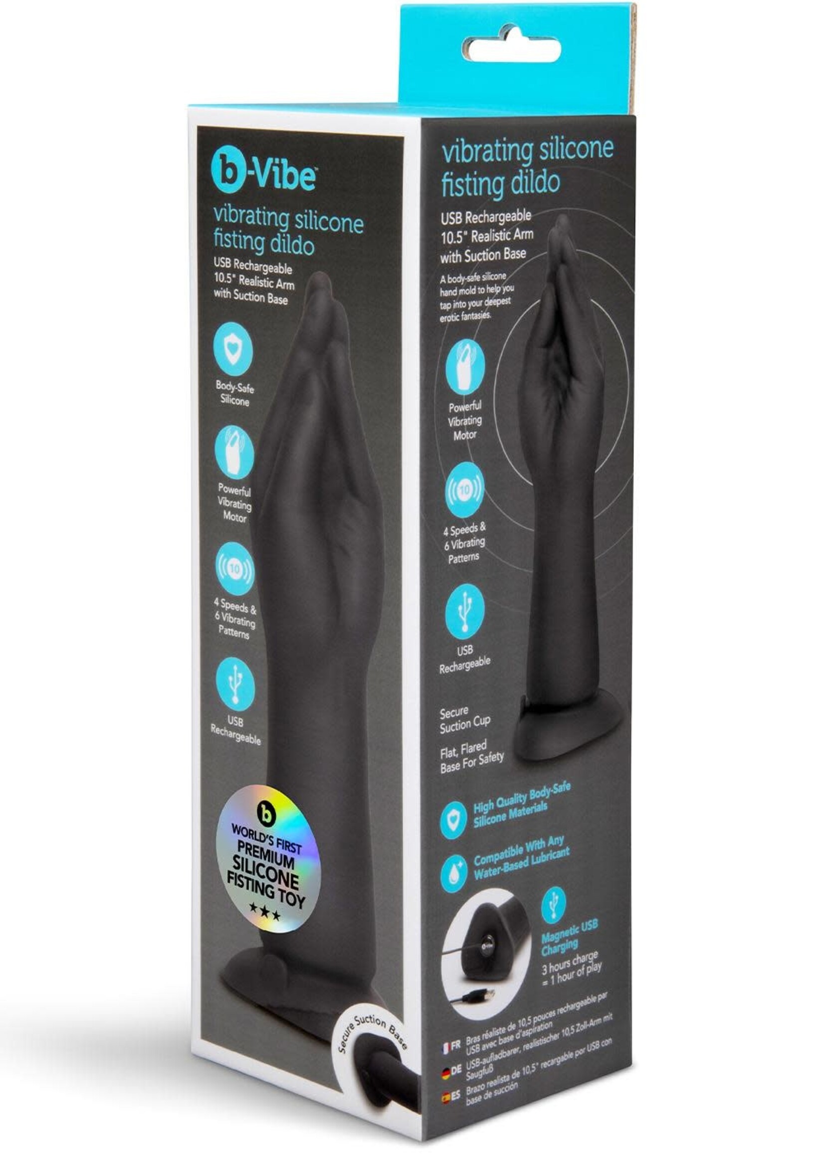 B-Vibe B-Vibe Vibrating Silicone Fisting Dildo - Chocolate
