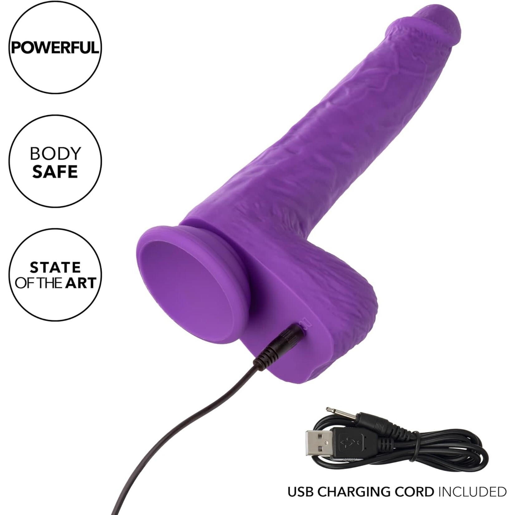 Calexotics Rechargeable Gyrating and Thrusting Silicone Studs - Purple