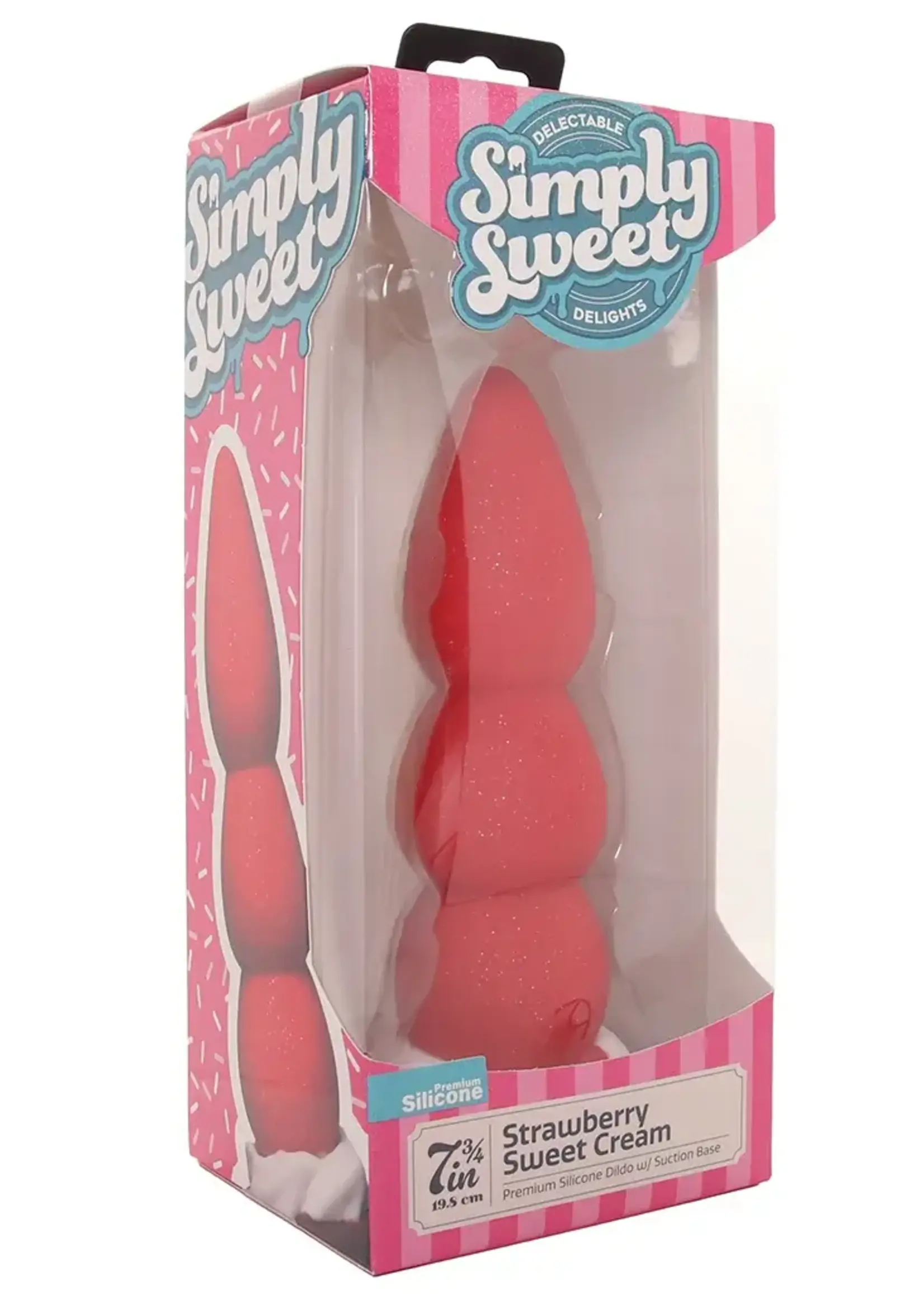 Simply Sweet Strawberry Sweet Cream Premium Silicone Dildo