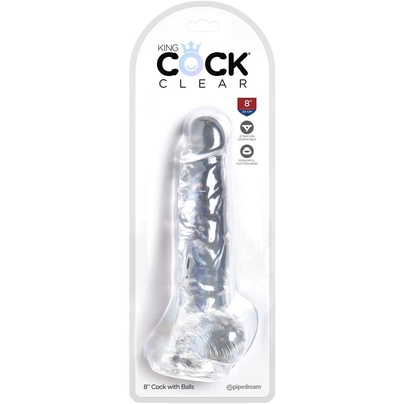 Pipedream King Cock Clear 8" Cock With Balls
