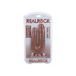 Shots RealRock RealRock Ultra Realistic Skin Double Trouble 5in/6in - Caramel