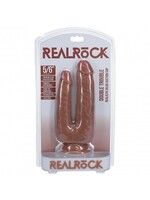 Shots RealRock RealRock Ultra Realistic Skin Double Trouble 5in/6in - Caramel