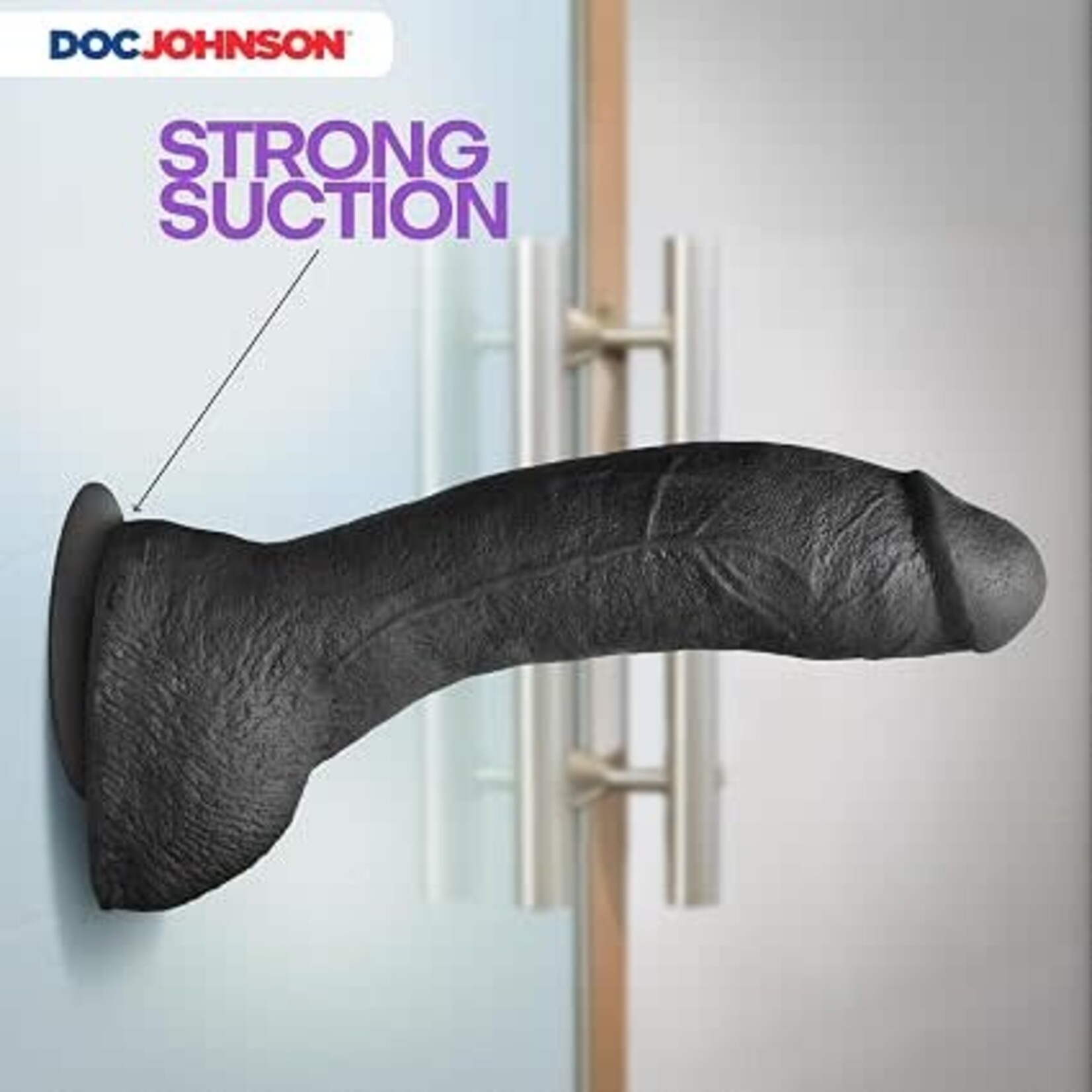 Doc Johnson Merci The Perfect P-Spot Cock 9.5" With Removable Vac-U-Lock Suction Cup Ultraskyn Black