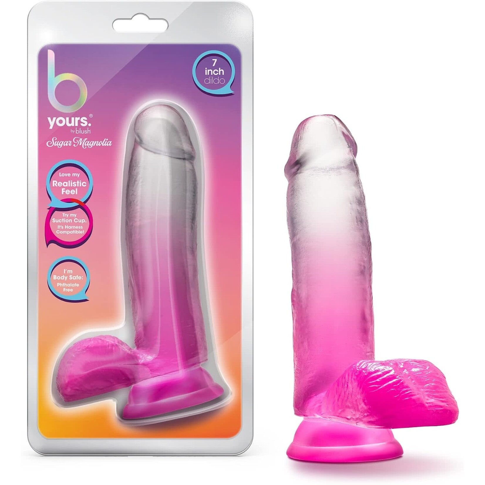 Blush Novelties Blush B Yours 7" Sugar Magnolia Dildo - Fuchsia