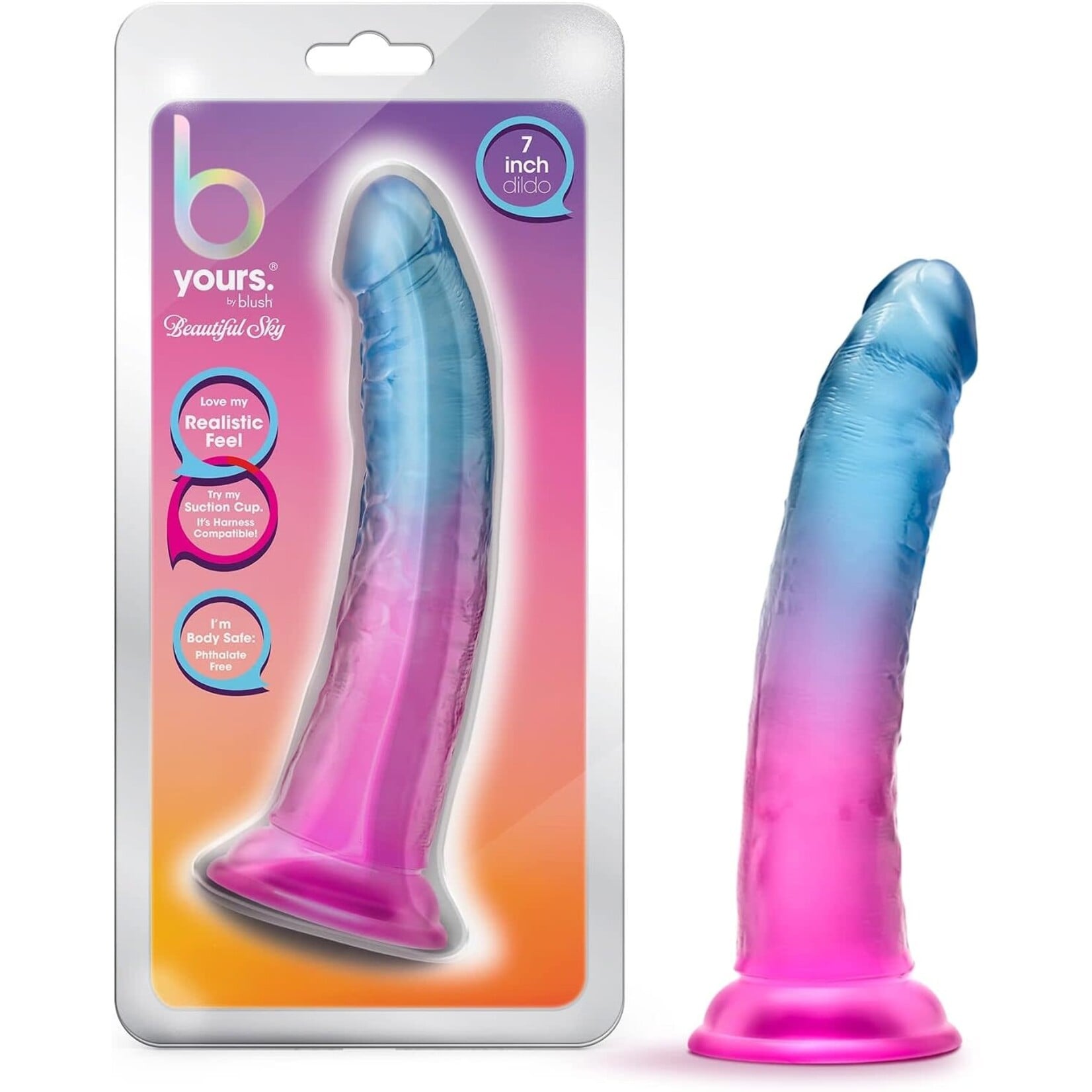 Blush Novelties Blush B Yours 7" Beautiful Sky Dildo - Sunset