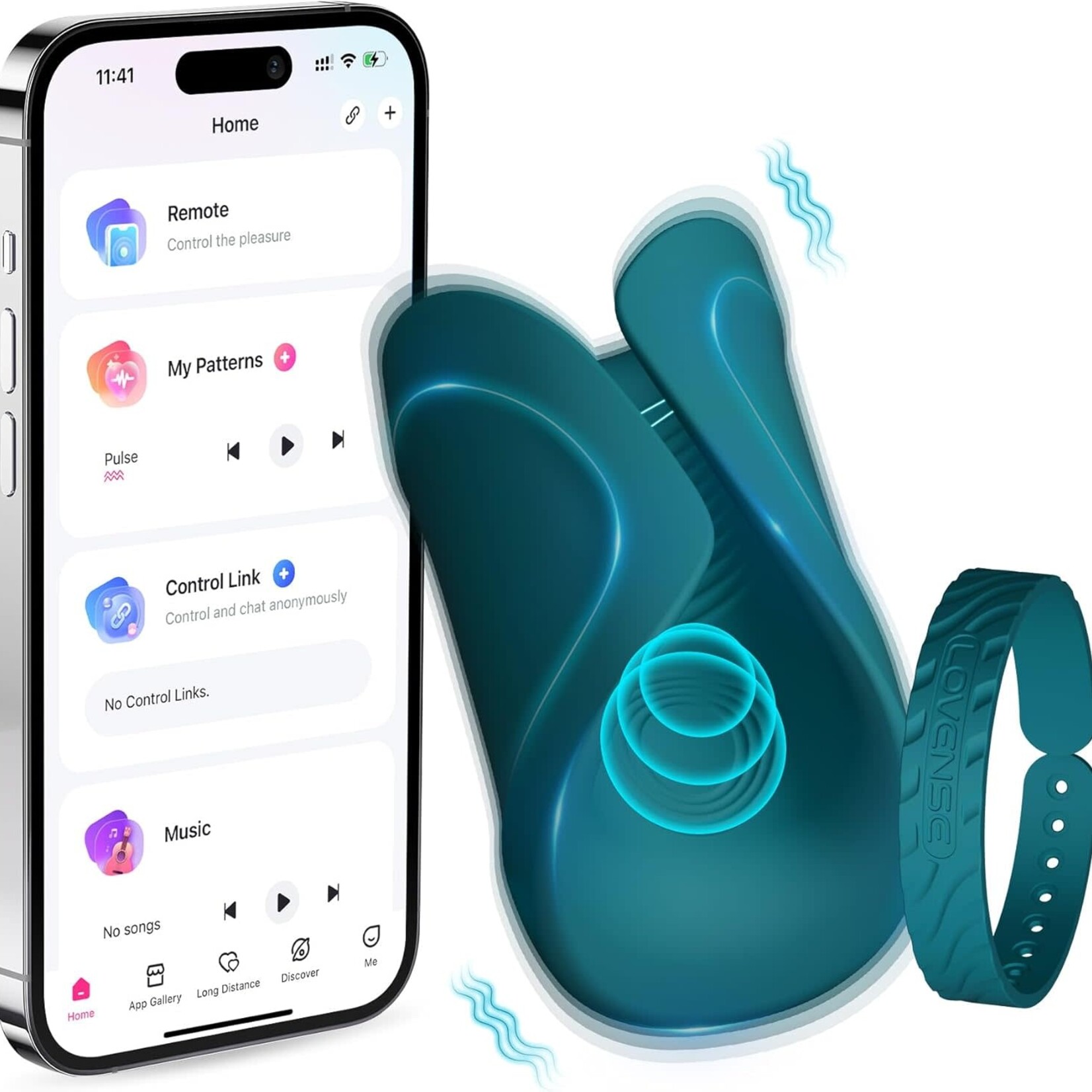 LOVENSE Lovense Gush 2 Motion Handsfree Silicone Rechargeable Oscillating Masturbator - Green